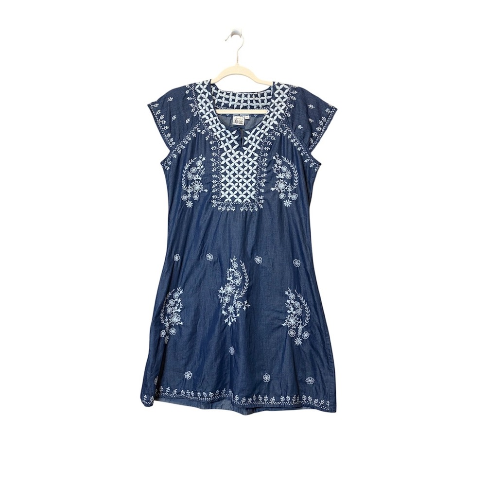 Parsley & Sage Embroidered Dress Women's Small Coastal Boho Resort Casual A-Line